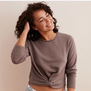 Aerie Cropped Knit Fleece NWOT - Gray
